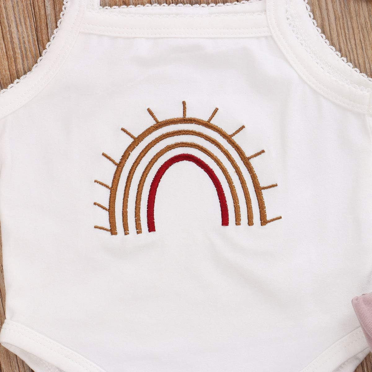Newborn Baby Girl Clothes Cotton Infant Romper Headband Shorts Play Wear Summer Rainbow Outfits