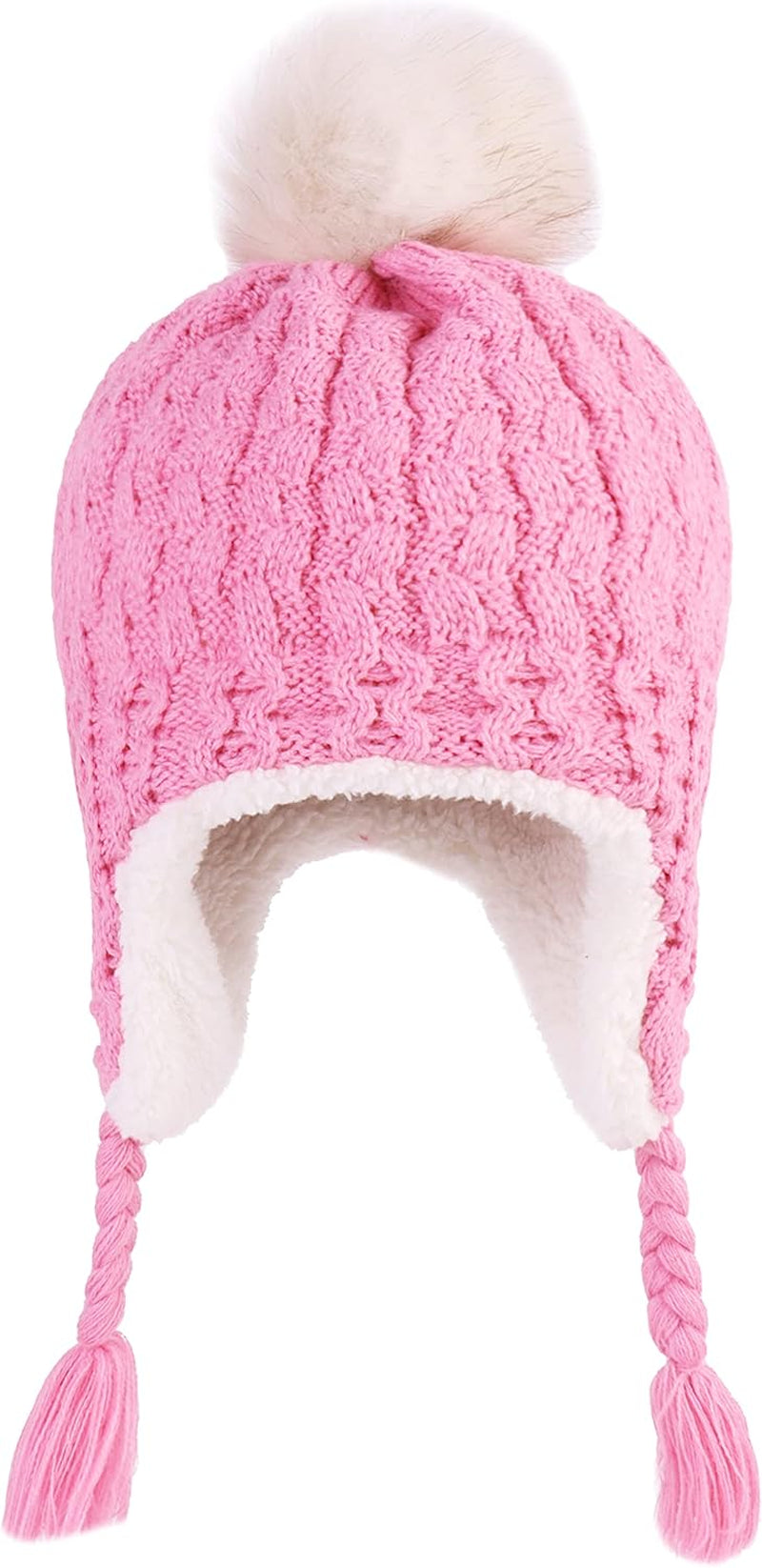 Toddler Kids Infant Winter Hat,Earflap Knit Warm Cap Fleece Lined Beanie for Baby Boys Girls